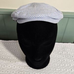 Janie and Jack Striped Seersucker Newsboy Cap Size 2T-3T Preowned